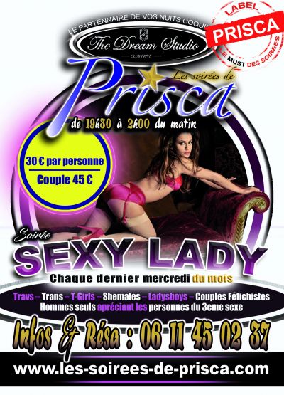 Sexy Lady la soirée 3eme sexe de Prisca